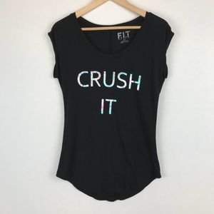 F.I.T. Black opalescent graphic T